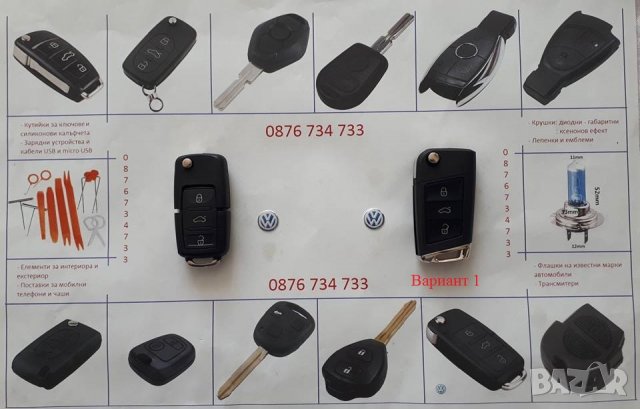 Модифицираща кутийка за ключ на Фолксваген в два варианта - 3 бутона, снимка 1 - Аксесоари и консумативи - 30707852
