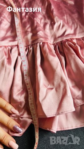 Детска розова сатенена рокля, снимка 4 - Детски рокли и поли - 42643510