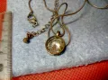 СТАРО ПОСРЕБРЕНО НЕЖНО КОЛИЕ с МЕДАЛЬОН с ФАСЕТИРАН БЛЕСТЯЩ КРИСТАЛ 38793, снимка 5