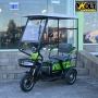Електрическа триколка C1 MAX с покрив и страници, триместна, зелена, снимка 1