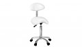 Козметичен/фризьорски стол - табуретка с облегалка Organic+ 61/80 см - бяла/зелена/черна