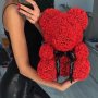 Луксозно Мече от Червени Рози от Фоам 40 см Подарък за Жени Подарък за Свети Валентин
