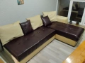 Продавам ъглов диван от еко кожа с функция сън и ракла, снимка 1