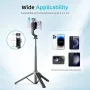 129,5 см статив за селфи стик, разтегателна стойка за мобилен телефон с дистанционно управление, снимка 6