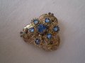 Стара брошка филигран и позлата, снимка 2