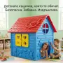 Детска градинска къщичка – Синя къща за игра на открито и закрито с отваряеми врати и прозорци, снимка 2
