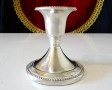 Посребрен свещник 7 см.,перлен релеф. , снимка 1