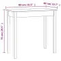 vidaXL Конзолна маса 80x40x75 см борово дърво масив, снимка 8