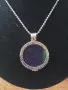 Сребърен Медальон Mimoneda 925 С Син Пясъчен Камък + Синджир 925, снимка 1