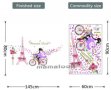 момиче с колело Париж Айфелова кула Parisian Love стикер лепенка за стена и мебел, снимка 3