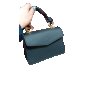 Малка дамска чанта с къса дръжка с възли 23х15х6см Черна и бордо, снимка 2