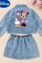 7/8г Disney Страхотен дънков комплект Мини Маус Minnie mouse пола и дънково яке, снимка 2