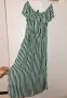 Divided/ H&M миди рокля с цепки, в бяло и зелено, размер XS-S, снимка 5