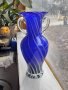Голяма синя ваза Мурано, снимка 4