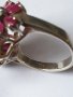 Сребърен пръстен с рубини и смарагди, снимка 4