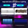 LED интериорно осветление за кола с управление чрез приложение режим музика 16 млн цвята USB – DC 5V, снимка 3