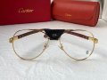 Cartier 2023 прозрачни мъжки слънчеви очила с кожа и дървени дръжки, снимка 5