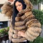 Дамско луксозно палто от естествена Лисица 