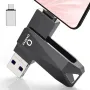 128 GB USB стик за телефон 4 в 1 Memory Stick Разширение на външна памет USB 3.0 Mass Storage Memory, снимка 3