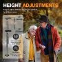 Нов Регулируем бастун за ходене с LED светлина Мъже Жени Възрастни хора , снимка 3
