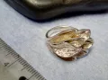 РАЗКОШЕН ФЛОРАЛЕН СРЕБЪРЕН ПРЪСТЕН СРЕБРО 925 с БЯЛА ПОЗЛАТА ХУДОЖЕСТВЕНА БИЖУТЕРСКА ИЗРАБОТКА 49297, снимка 1