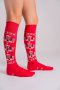  3/4 Модел чорапи с шевица и надпис (БЯЛ, ЧЕРВЕН, ЧЕРЕН ЦВЯТ), снимка 3