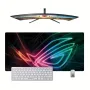 ROG Голяма удължена подложка за мишка пад pad и клавиатура опора за китката неплъзгаща гумена основа, снимка 1