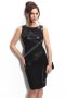 Черна рокля с кожени лъчове арт.0648-1 Miss Brooklyn
