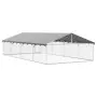 vidaXL Дворна клетка за кучета с покрив, 600x300x150 см, снимка 9