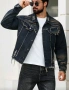 Ново мъжко карго дънково яке риза Street Style накъсан вид овърсайз изтъркано деним памук ХХЛ, снимка 4