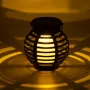 Соларен LED фенер лампа с пламък Пластмасов кръгъл черен Ø11x11см S_1193285, снимка 2