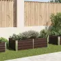vidaXL Повдигната леха, 160x80x45 см, поцинкована стомана, кафява, снимка 2