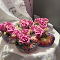 Кашпи със сапунени ароматни рози, снимка 1 - Подаръци за жени - 44308109