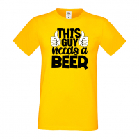 Мъжка тениска This Guy Needs Beer,Бира,Бирфест,Beerfest,Подарък,Изненада,Рожден Ден, снимка 8 - Тениски - 36389287