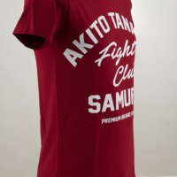 Мъжка тениска в цвят бордо марка Akito Tanaka , снимка 3 - Тениски - 38852308