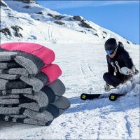 ANQFZQE Дамски ски чорапи от мериносова вълна 4-7, снимка 7 - Спортна екипировка - 42643357
