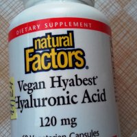 хиалуронова киселина, 120 mg, 60 вегет. капсули на Natural Factors, снимка 1 - Хранителни добавки - 37231636
