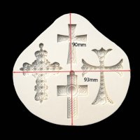  4 кръста  кръст кръщене силиконов молд форма  за украса декорация торта фондан сладки и др., снимка 4 - Форми - 15946007