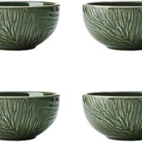 Нов Комплект Mikasa Jardin 4 Купички Зелена Керамика Подарък, снимка 1 - Други стоки за дома - 42745743