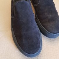 MONCLER Black/ Dark Blue Suede Slip-On Sneakers, снимка 2 - Мокасини - 35051249