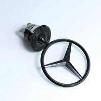 емблема мерцедес черна гланц Mercedes 44mm мерник W204/w211/w212/w210/w220, снимка 4 - Аксесоари и консумативи - 40338394