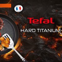 Тиган Tefal Hard Titanium Plus, 28 см, индукция, алуминий, черен, снимка 6 - Съдове за готвене - 39959556