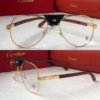 Cartier 2023 мъжки слънчеви очила с кожа и дътвени дръжки , снимка 3 - Слънчеви и диоптрични очила - 42796056