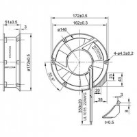 Вентилатор FullTech, метален, аксиален, лагер, 220V, 2P, 0,23A, Ф172x51mm, 289m3/h, снимка 2 - Вентилатори - 35588940