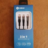 Кабел micro USB-lightning-Type C, Cable charging and sync, снимка 1 - Друга електроника - 34904527