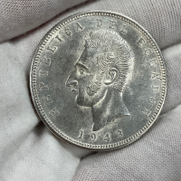 5 сукрета 1943 г, Еквадор - сребърна монета, снимка 5 - Нумизматика и бонистика - 44760114