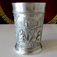 Чаша от калай с картини Къмпинг,туризъм. , снимка 4 - Антикварни и старинни предмети - 44231741