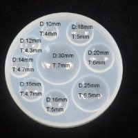 9 размера капси полу сфери полусфери кръгчета прозрачен силиконов молд форма фондан смола бижу, снимка 3 - Форми - 27468005