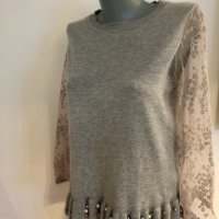 Дамска блуза с перли, снимка 1 - Блузи с дълъг ръкав и пуловери - 30809380