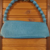 Малка синя кожена чанта, снимка 2 - Чанти - 40185041